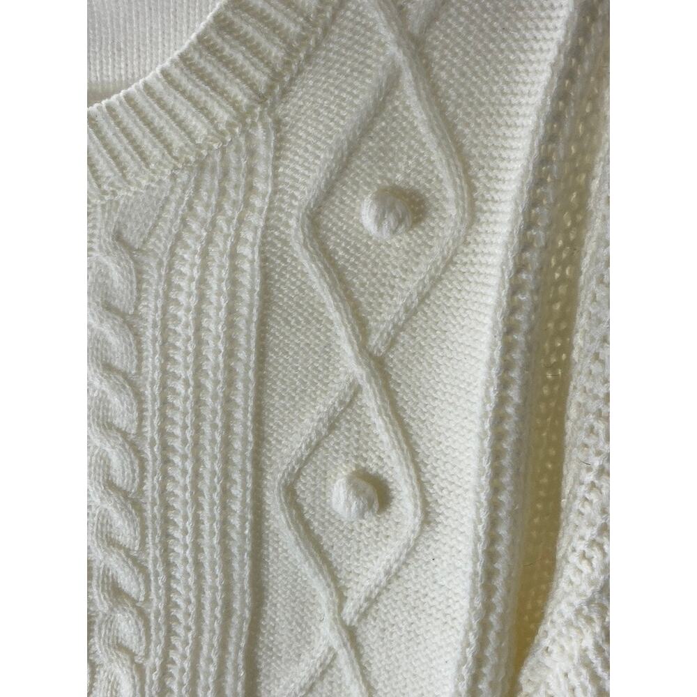 ALMOST FAMOUS Women’s Cream Cable Knit Crewneck Long Sleeve Sweater SZ L - Picture 5 of 11